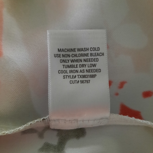 Dress Barn Orange Floral Dress Sz 16P Layered Back Split Stretch Easter - Picture 15 of 16